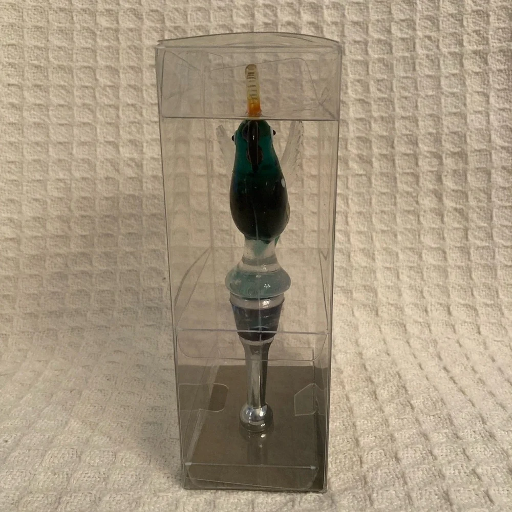 Pier 1 Imports Glass Parrot Bottle Stopper New Old Stock